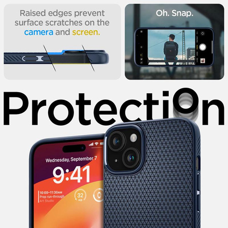 Spigen Liquid Air - pouzdro pro iPhone 15 (námořnická modrá)