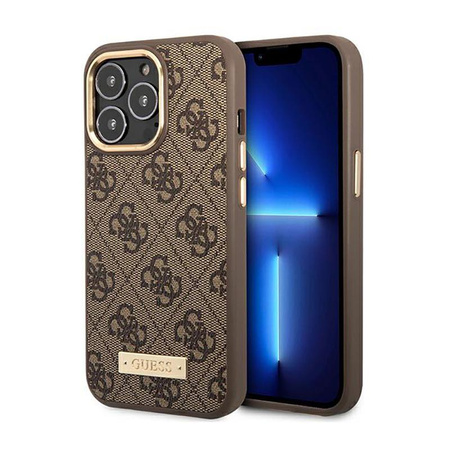 Guess 4G Logólemez MagSafe - iPhone 14 Pro tok (barna)