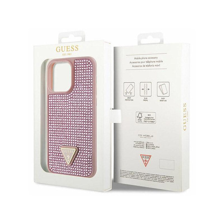 Guess Rhinestone Triangle - Coque iPhone 14 Pro Max (rose)