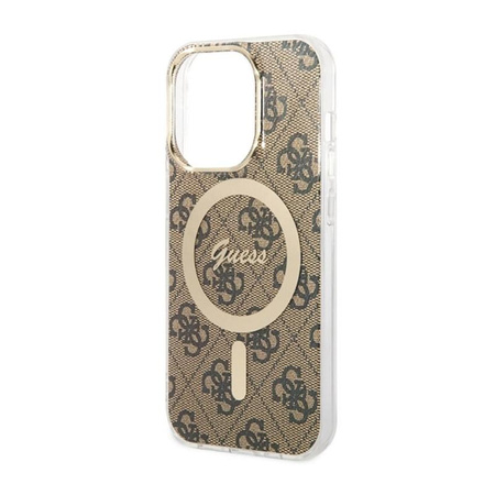 Guess 4G MagSafe - Etui iPhone 14 Pro (Brązowy)