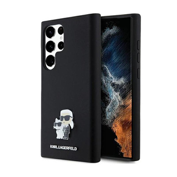 Karl Lagerfeld Silicone Karl & Choupette Metal Pin - Case Samsung Galaxy S24 Ultra (czarny)