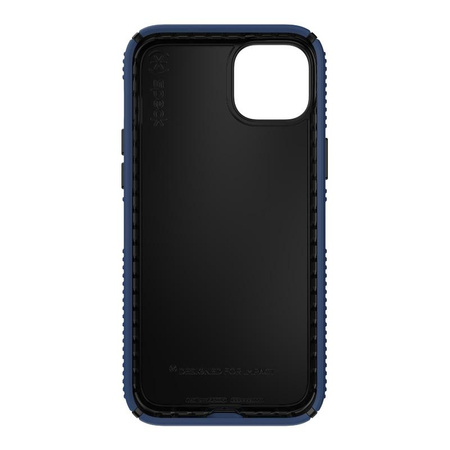 Speck Presidio2 Grip - Anti-Rutsch-Hülle für iPhone 15 Plus / 14 Plus (Küstenblau / Schwarz / Weiß)