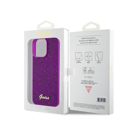 Guess Disco Metal Script - iPhone 15 Pro Max tok (fukszia)