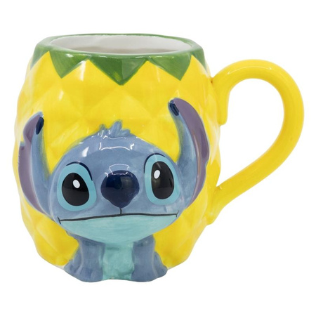 Disney Stitch Pineapple – Kubek ceramiczny 3D (325 ml, prezentowy, licencjonowany)
