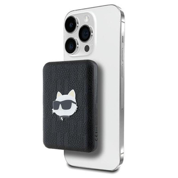 Karl Lagerfeld Choupette Head Pin MagSafe - Indukciós Power Bank 5000 mAh 15W (fekete)