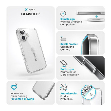 Speck Gemshell - iPhone 16 Tasche (Klar)