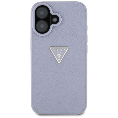 Guess Hot Stamp 4G Muster Dreieck Metall Logo - Hülle für iPhone 16 (lila)