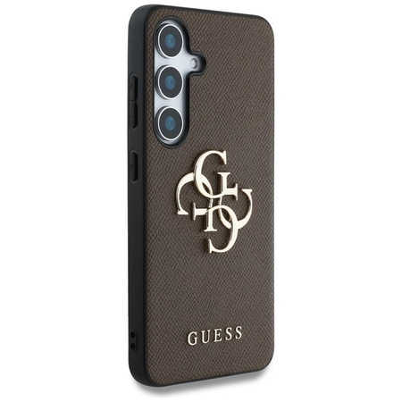 Guess Grained Big 4G Logo Small Classic Logo - Case for Samsung Galaxy S25+ (brown)