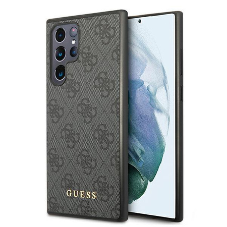 Guess 4G Metal Gold Logo - Étui Samsung Galaxy S22 Ultra (gris)