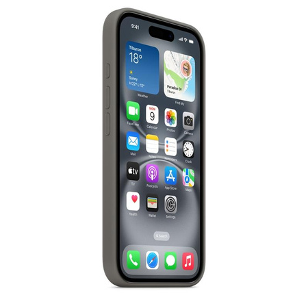 Apple Silicone Case - Coque en silicone avec MagSafe pour iPhone 16 (Mountain Grey)