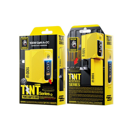 WEKOME WP-U155 Tint Series - 2x USB-C & USB-A Super Fast Charger GaN 100W Power Charger (Yellow)