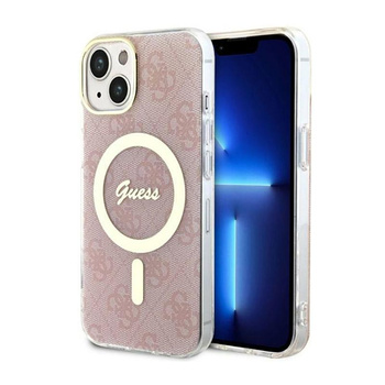 Guess 4G MagSafe - pouzdro pro iPhone 14 Plus (růžové)