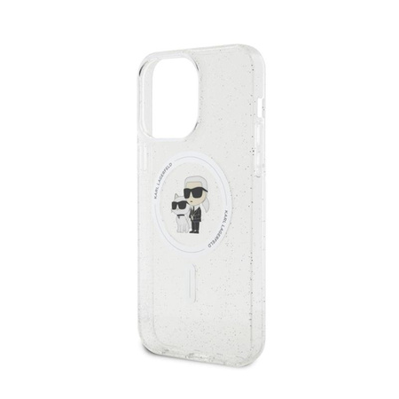 Karl Lagerfeld Karl & Choupette Glitter Magsafe - Coque iPhone 15 Pro Max (Transparent)