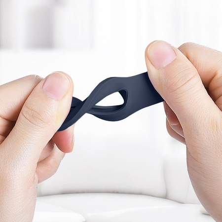 Crong Silikonhülle mit Schlüsselring – Schutzhülle mit Schlüsselanhänger für Apple AirTag 1/2 (marineblau)