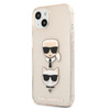 Karl Lagerfeld Glitter Karl & Choupette Head - pouzdro na iPhone 13 mini (zlaté)