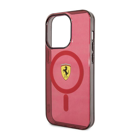 Průsvitné pouzdro Ferrari MagSafe - iPhone 14 Pro (červené)