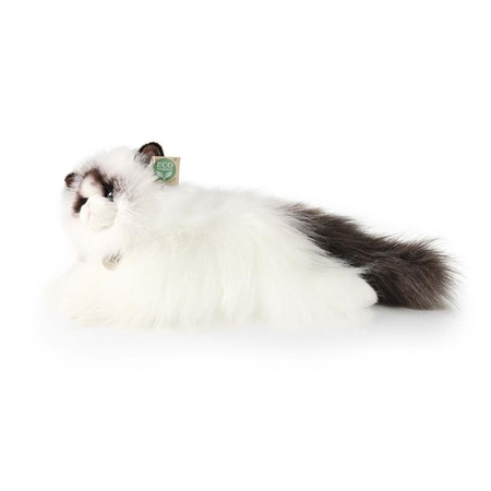 Rappa - Plyšový realistický maskot kočka Ragdoll ležící 35 cm Ekologicky šetrný