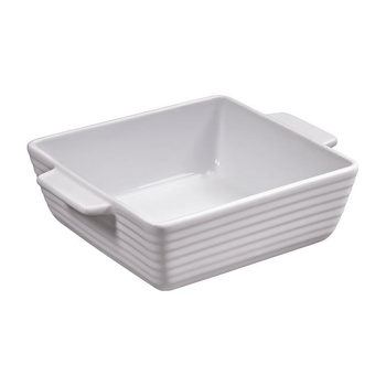 Küchenprofi Bourgogne - Plat à rôtir en porcelaine / plat à gratin carré 15×15×5 cm