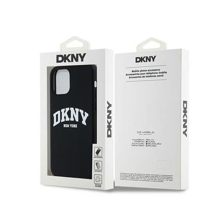 DKNY Liquid Silicone White Printed Logo MagSafe - iPhone 12 / iPhone 12 Pro Case (black)