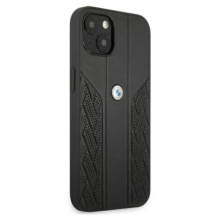 Kožené pouzdro BMW Curve Perforate HC - iPhone 13 (černé)