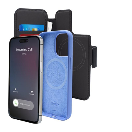 Étui PURO Folio MagSafe - Étui iPhone 14 Pro Max / 13 Pro Max (noir)
