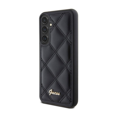 Guess Quilted Metal Logo - Samsung Galaxy S23 FE Hülle (Schwarz)