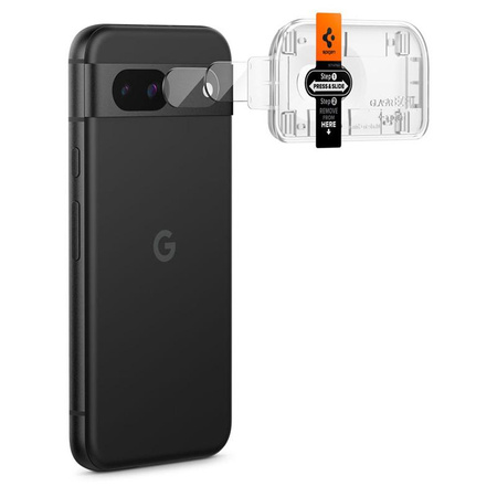 Spigen Optik.TR EZ Fit Kamera-Objektivschutz 2er-Pack - Objektivschutzglas für Google Pixel 8A (2 Stück) (Schwarz)