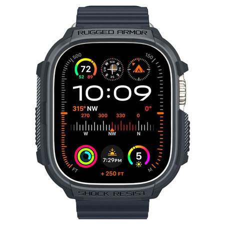 Spigen Rugged Armor - Gehäuse für Apple Watch Ultra 1/2 49 mm (Dunkelgrau)