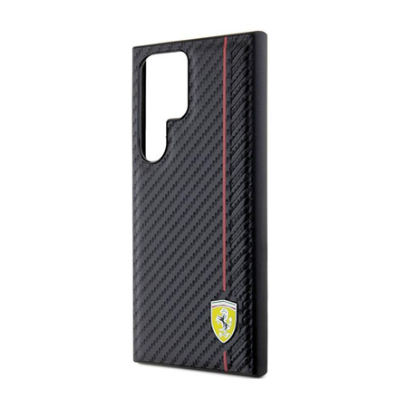 Ferrari Carbon Printed Line - Etui Samsung Galaxy S24 Ultra (czarny)