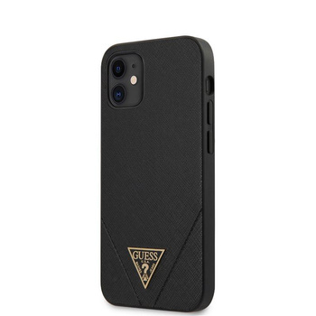 Guess Saffiano V - Coque pour iPhone 12 Mini (noir)