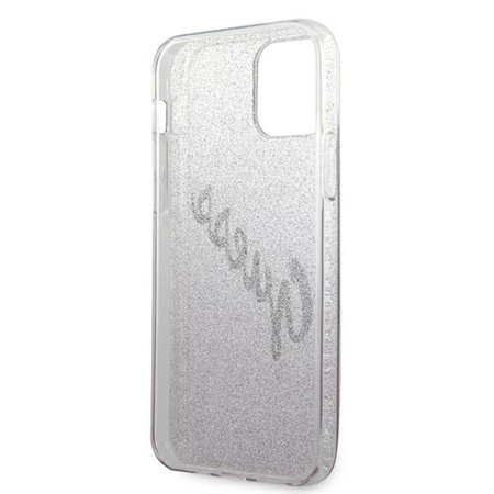 Guess Glitter Gradient Script - iPhone 12 / iPhone 12 Pro Case (pink)