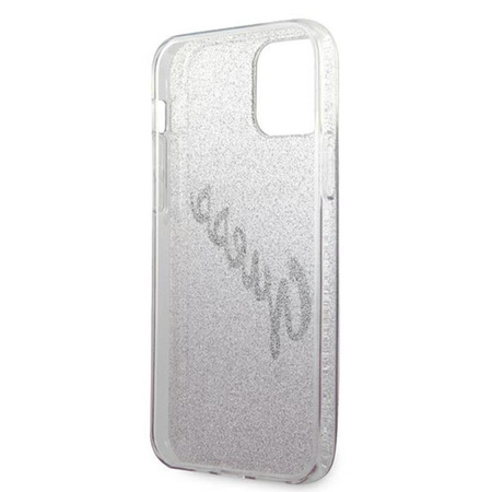 Guess Glitter Gradient Script - iPhone 12 Pro Max Tasche (rosa)