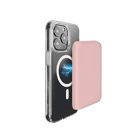 PURO Slim PowerMag Power Bank - 4000 mAh MagSafe induction power bank (Dusty Pink)