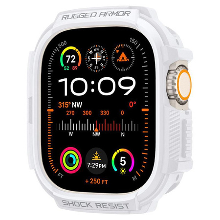 Spigen Rugged Armor - Pouzdro pro Apple Watch Ultra 1/2 49 mm (Bílé)