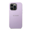 Guess Saffiano Metal Logo Stripes - Coque iPhone 14 Pro (lilas)