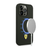 Coque Ferrari Liquid Silicone Case Metal Logo MagSafe - Coque iPhone 14 Pro Max (Noir)