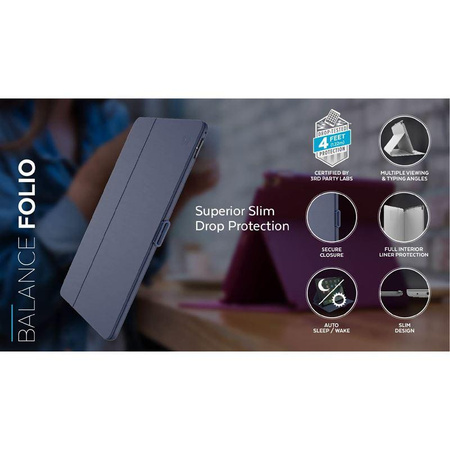 Speck Balance Folio - pouzdro pro iPad Air / Pro 10,5" s magnetem a stojánkem (černá/sedmikráska)