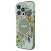 Pouzdro Guess IML Flower & Tonal Circle MagSafe - iPhone 16 Pro (zelené)