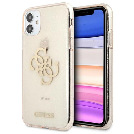 Guess Glitter 4G Big Logo - Etui iPhone 11 (złoty)