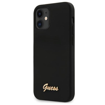 Guess Silicone Script - Case for iPhone 12 mini (Black)
