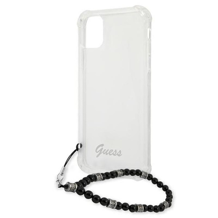 Guess fekete gyöngyház szíj - iPhone 12 Pro Max tok (átlátszó)
