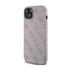 Kožené pouzdro Guess 4G Collection Metal Logo MagSafe - iPhone 15 Plus / 14 Plus (růžové)