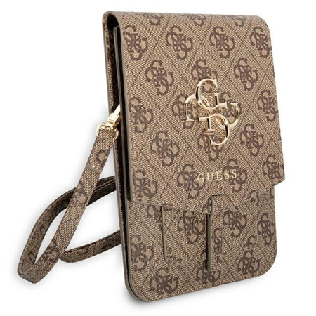 Guess 4G Big Metal Logo Phone Bag - Bag with smartphone compartment (brown)