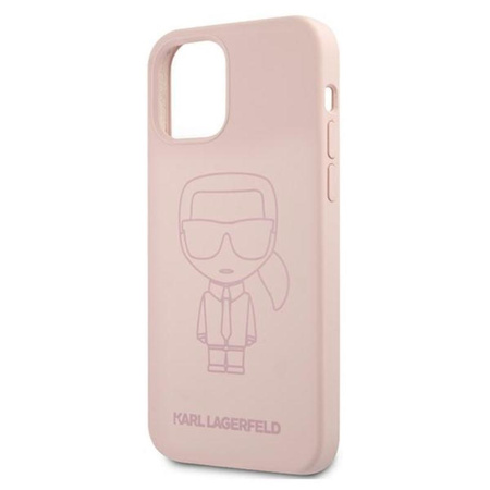 Karl Lagerfeld szilikon Ikonik Outline - iPhone 12 / iPhone 12 Pro tok (rózsaszín)