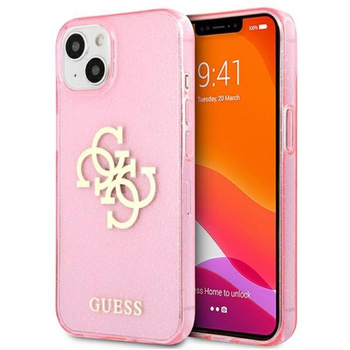 Guess Glitter 4G Big Logo - pouzdro pro iPhone 13 mini (růžové)