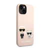 Karl Lagerfeld Flüssigsilikon Karl & Choupette MagSafe - iPhone 14 Hülle (rosa)