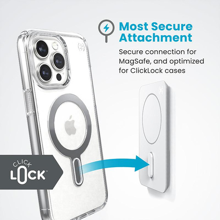 Speck Everywhere Mount + ClickLock - Support magnétique MagSafe (blanc)