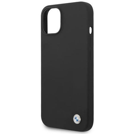 BMW Liquid Silicone Case Metall-Logo - iPhone 14 Hülle (Schwarz)