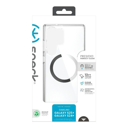 Aimant Speck Presidio Perfect-Clear - Étui Samsung Galaxy S25 Ultra MagSafe (transparent / finition chromée / argent serein)