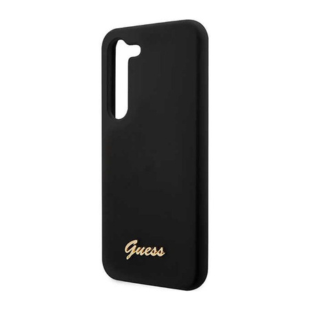 Guess Silicone Script Metal Logo - Etui Samsung Galaxy S23 (czarny)